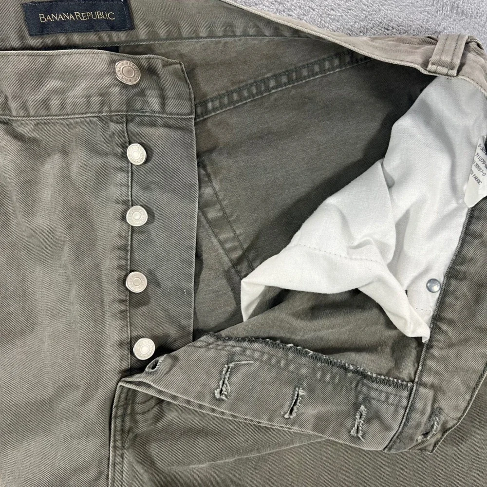 BANANA REPUBLIC Chinos Mens 40L Olive Green Cotton Twill Button‎ Fly USA